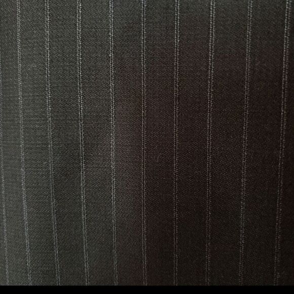 CALVIN KLEIN PINSTRIPE RUFFLED COLLAR CLASSIC BLAZER - Picture 3 of 10